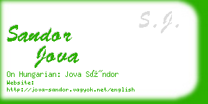 sandor jova business card